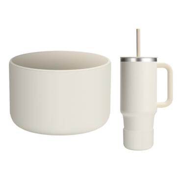 Imagem de WUQID Capa para bota de silicone compatível com copo de viagem Hydro Flask com alça de 947 g e 1,134 g e 340-680.4 g Hydroflask garrafa e Stanley 20 30 1,134 g, adequado para fundo de 7,2 a 7,5 cm,