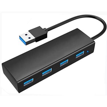 Imagem de Hub USB 3.0 de 4 portas de 5 Gbps, expansor divisor USB JUEJUEZI para MacBook, laptop, Xbox, Flash Drive, HDD, console, impressora, câmera, teclado, mouse, Windows 10/8, Linux, 1 m