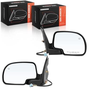 Imagem de A-Premium Par (2) espelhos retrovisores elétricos do lado do motorista e do passageiro - compatível com Chevy Silverado, Avalanche, Tahoe, Suburban e GMC Sierra, Yukon - Espelho retrovisor externo