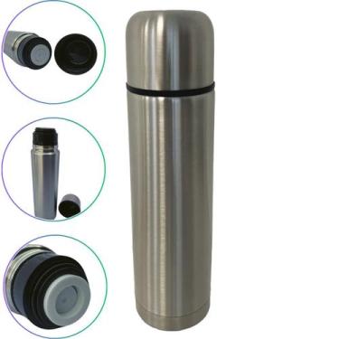 Imagem de Garrafa Térmica de Inox 500 ML Ampola de Inox Ação por Botão Click Ser