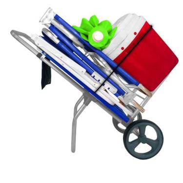 Imagem de Carrinho De Praia Com Avanço Para Caixa Térmica Zaka, Azul