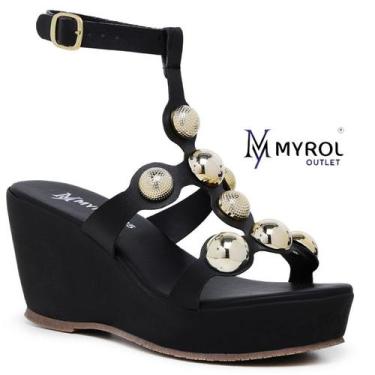 Imagem de Sandália Aranha Feminina Myrol Outlet Plataforma AnaBela Meia Pata com