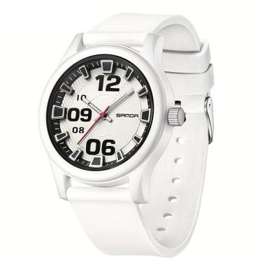 Imagem de Relógio Feminino De Quartzo - à Prova D`água, Leve Com Pulseira De Silicone Branco