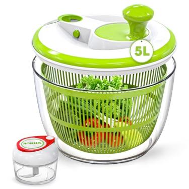 Imagem de RTMAXCO Girador de Salada, Lavador de Frutas e Vegetais 5L, Secador de Frutas e Vegetais, Girador de Alface e Lavador de Vegetais de Frutas.