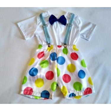 Imagem de Fantasia Palhacinho Infantil + Narizinho, M, Branco