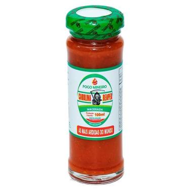 Imagem de Pimenta Carolina Reaper Macerada Pote 100ml Fogo Mineiro