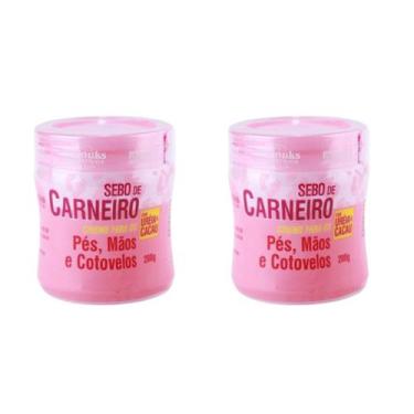 Imagem de Kit 02 Creme Hidratante Corporal Sebo de Carneiro Rhenuks Para Pés Mão