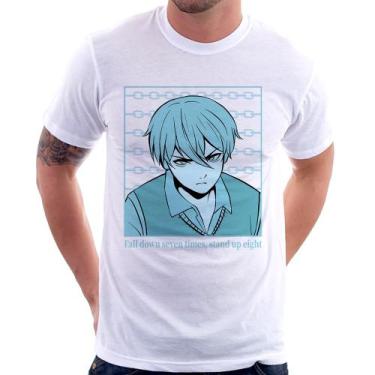 Imagem de Camiseta Fall Down Seven Times, Stand Up Eight - Foca na Moda, Branco,