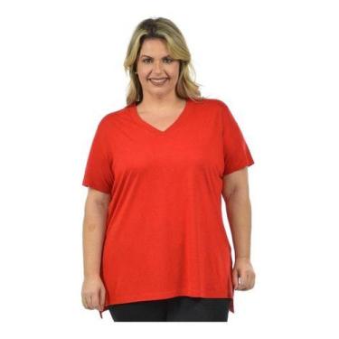 Imagem de Blusa Gola V Longa Mullet Plus Size Feminino Tapa Bubum - Vesttuario, 