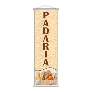 Imagem de Banner Padaria Panificadora Pães Comida Serviço 100x30cm - PlimShop