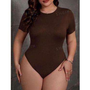 Imagem de Body com Manga Plus Size - STILLOS MODAS, Chocolate, único do 44 ao 52