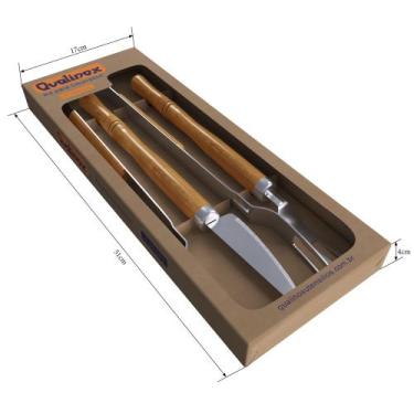 Imagem de Conjunto Garfo, Faca e Pegador  - Qualinox