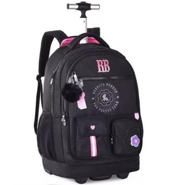 Imagem de Mochila Escolar de Rodinhas Rebecca Bonbon Oficial RB24544 Preto - Cli
