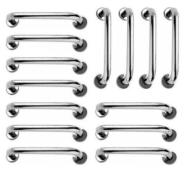 Imagem de Barra de Apoio 40cm Aço Inox Kit 14 unidades Idoso Cadeirante Deficien