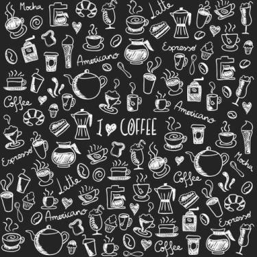 Imagem de Papel De Parede Temático Cafeterias Cor Preta - 1,50x0,50m - DEKAL DEC