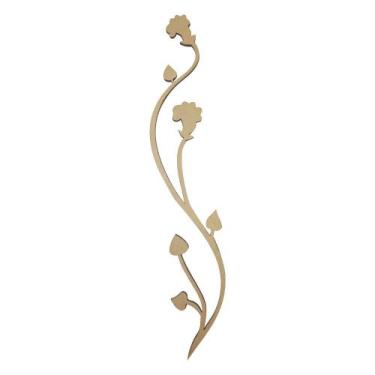 Imagem de Kit 5 Aplique Flores Decorativas 35x7,5 Mdf Madeira Laser - ATACADÃO D