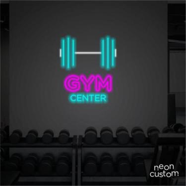 Imagem de painel letreiro led Neon Gym Center decoracao festa bar - Neon Custom,