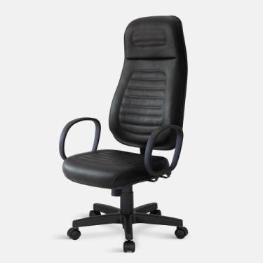 Imagem de Cadeira Presidente Extra Belluno Giratória Relax com Braços Preta - Fl