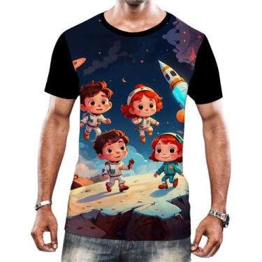 Imagem de Camisa Camiseta Crianças Astronautas Planetas Galáxias 8 - Enjoy Shop,