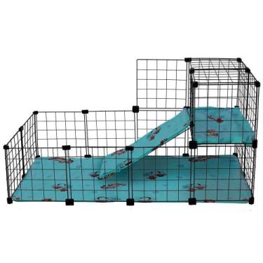 Imagem de Cercado Aramado Porquinho da Índia 2 Andares Fundo Teto e Soft 60x120x