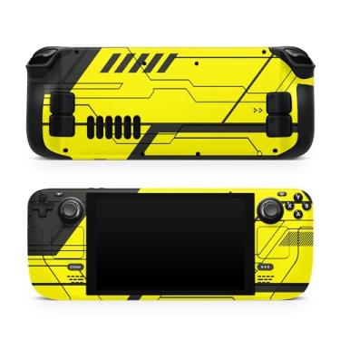 Imagem de TACKY DESIGN Cyber Skin compatível com Steam Deck Skin LCD e compatível com Steam Deck OLED Skin, decalque de vinil premium Yellow Tech 3M, capa completa, compatível com adesivo Steam Deck