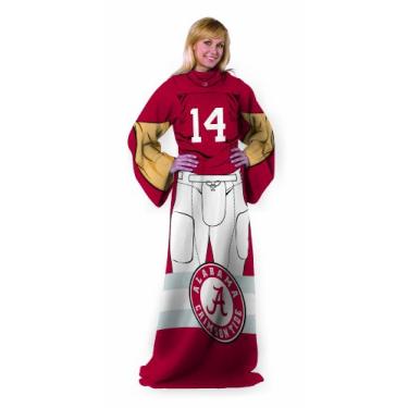 Imagem de Cobertor confortável de corpo inteiro NORTHWEST NCAA Alabama Crimson Tide "Player" com mangas, 122 x 180 cm, cores do time