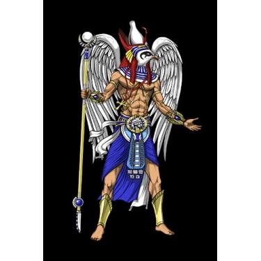Imagem de Ancient Egyptian Mythology Notebook: Ancient Egyptian Mythology God Horus Ra Black Lined Notebook