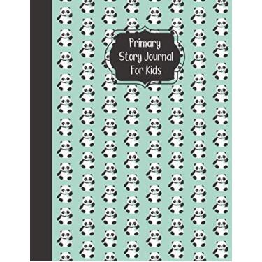 Imagem de Primary Story Journal For Kids: Dotted Midline and Picture Space - Grades K-2 - Cute Panda Bears in Blue