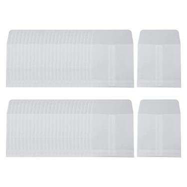 Imagem de Crapyt Envelope de papel glassine 9 cm × 8 cm (C × L) para carta, joias, moeda, foto, carimbo faça você mesmo quadrado branco translúcido pacote com 50