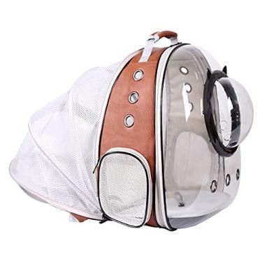 Imagem de Mochila expansível para transporte de gatos, mochila para gatos gatinhos filhotes pequenos, mochila de bolhas para gatos aprovada por companhias aéreas, transportadora de astronauta em cápsula espacia