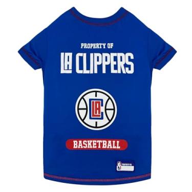 Imagem de Linda camiseta para cães, PP - NBA Los Angeles Clippers camiseta para cães e gatos com logotipo da equipe de basquete. Uma roupa confortável e moderna e durável para animais de estimação