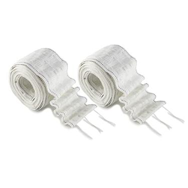 Imagem de MJMP Fita plissada para cortina, 5 metros, estilo britânico, perfeita para fazer projetos de decoração de casa. (5 jardas 2,8 polegadas, 2 peças)