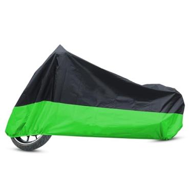 Imagem de Partuto L 190T Capa protetora contra poeira preta + verde scooter motocicleta 218.4 cm para Harley Davidson substituição