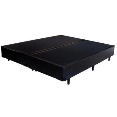 Imagem de Base box simples casal queen bipartido preta sued - ALTO NIVEL CAMAS E