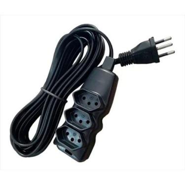 Imagem de Régua extensão elétrica 5 metros 2p+t cor preto 127v/220v - Megatron