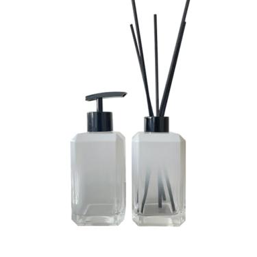 Imagem de Kit Lavabo Saboneteira E Difusor De Varetas 250 Ml Degradê Branco (Preto)