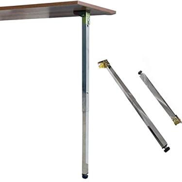 Imagem de ISolay 71.1 cm/73.7 cm/76.2 cm pernas de móveis de metal, pernas de mesa dobráveis ajustáveis, pés de armário telescópicos de aço inoxidável, acessórios de substituição para móveis capacidade de