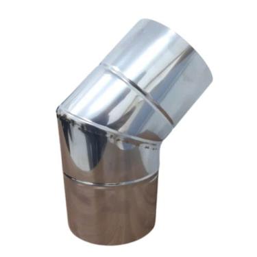 Imagem de Curva 45 Para Chaminé Duto 7 Polegadas Inox 430 Brilhante - INOX LAURI