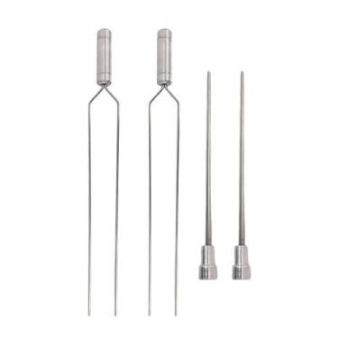 Imagem de 4x Espetos De Inox Lâmina 60cm Duplo/Coração Para Churras - INOX LAURI