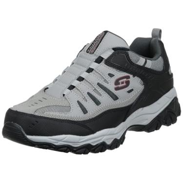Imagem de Skechers Afterburn M. Fit Wonted Mocassins masculinos sem cadarço, Cinza/preto, 8.5 X-Wide