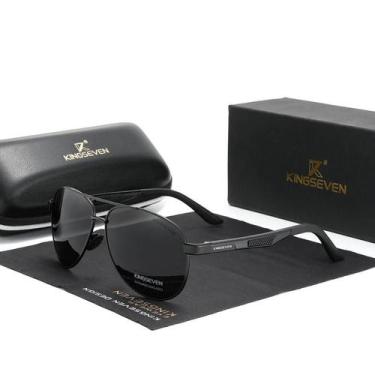 Imagem de Óculos Polarizados Quadrados lente uv400 kingseven - Cinza, Cinza pret