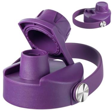 Imagem de Tampa para Hydro Flask de boca larga 946/1183 ml, tampas de substituição compatíveis com garrafa de água de boca larga Hydro Flask, tampa de bico superior com alça flexível, acessórios de tampa Chug