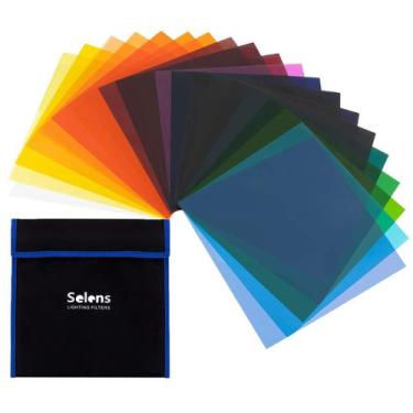 Imagem de Conjunto de Filtros de Gel Colorido Selens (25x25cm) - Para Estúdio Fo