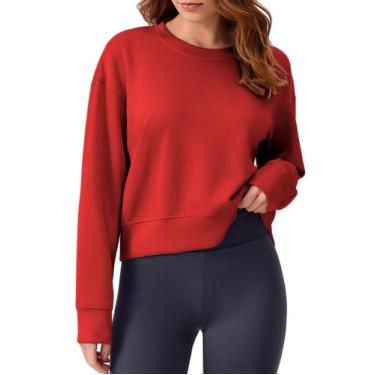 Imagem de Moletom Feminino PINSPARK Oversized com Gola Redonda - Vermelho