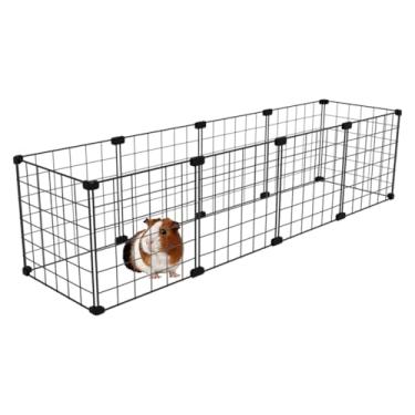 Imagem de Cercado Pet para Porquinho da Índia 30x120cm com 30cm Altura Simples Tela Aramada Malha de 5cm (Branco)