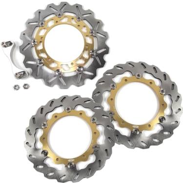 Imagem de Discos de freio dianteiros e traseiros flutuantes para Yamaha XP T-max 500 2008-2011, acessórios de substituição de motocicleta dourados