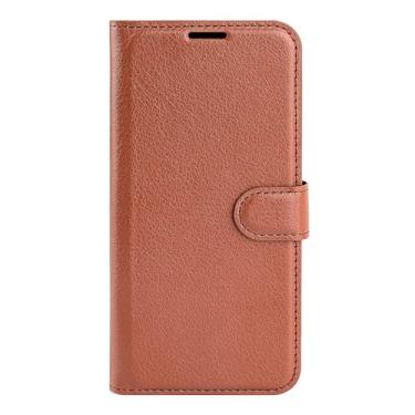 Imagem de XZDWH Capa de telefone para Realme 14 Pro 5G, couro PU com suporte para cartão de crédito, carteira fina flip com suporte, capa protetora (marrom)