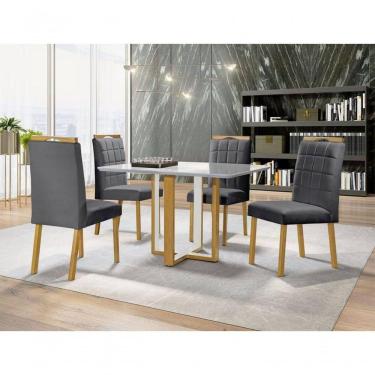 Imagem de Sala De Jantar 4 Cadeiras 0,90x0,90m Atlas Madri Art Salas