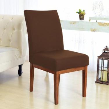Imagem de Kit 3 Forro para Cadeiras de Jantar Envio 24h Marrom - Charme do Detal