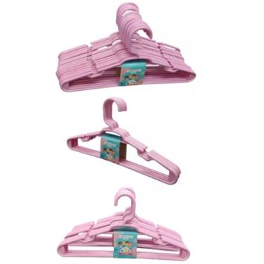 Imagem de 123 Organizei, Kit 15 Unidades Cabides Infantis Reforçados Para Organização Rosa Roupa Infantil Bebê
